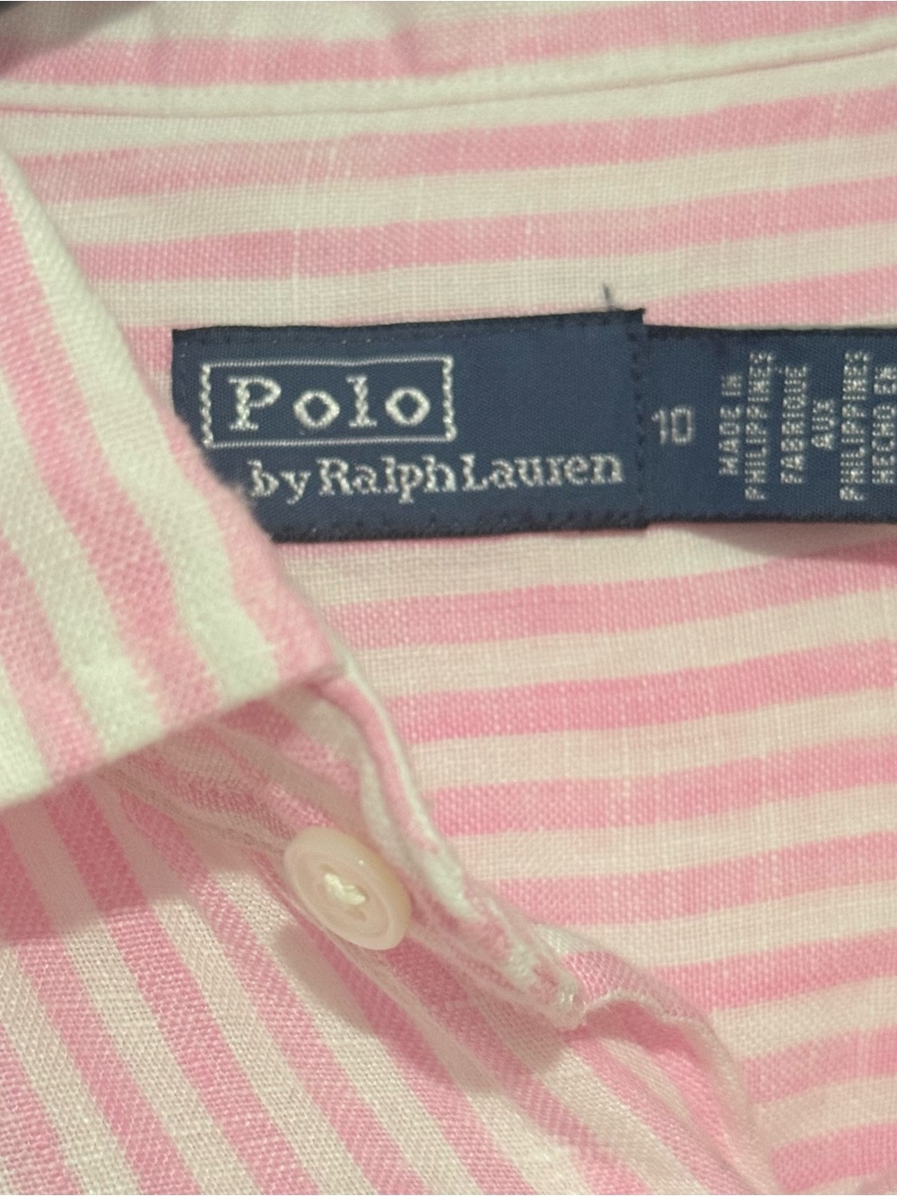 Polo by Ralph Lauren Pink and White Striped Shirt Dress - Picture 8 of 13